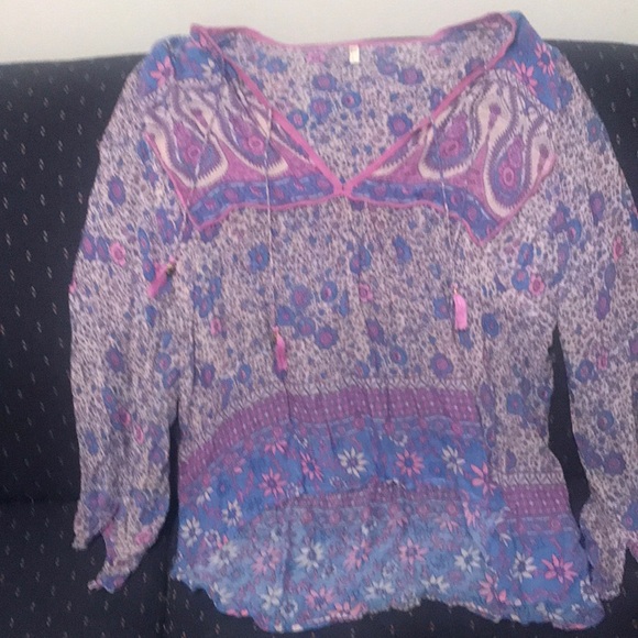 SPELL AND THE GYPSY BOHO BLOSSOM BLOUSE VIOLET RARE ORIGINAL DROP LARGE 🦄 - Picture 3 of 11